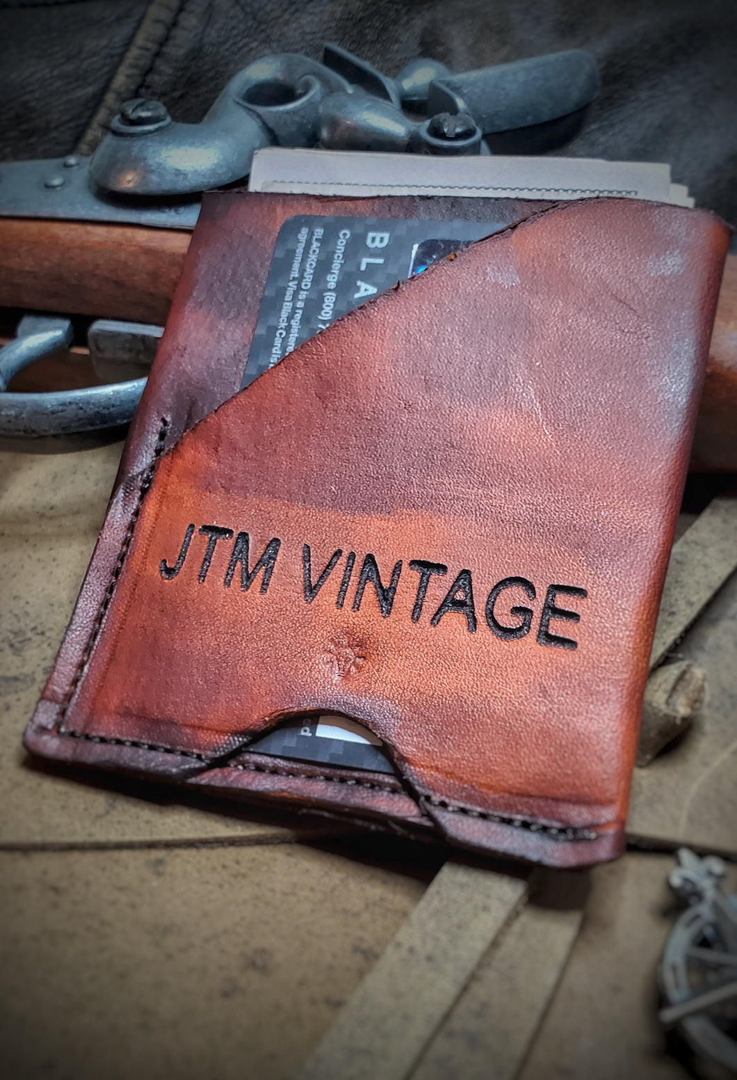 Cash Card leather Wallet by JTM VINTAGE
