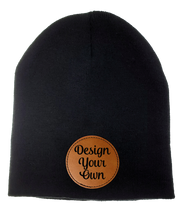 Load image into Gallery viewer, Leather Patch Beanie - DESIGN YOUR OWN - Custom - Personalized

