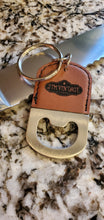 Load image into Gallery viewer, Bottle Opener Keychain Leather &amp; Metal - DESIGN YOUR OWN - Custom - Personalized
