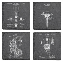 Load image into Gallery viewer, EDISON - 4-piece engraved fine Slate coaster set
