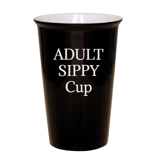 Adult Sippy Cup - Black Ceramic tumbler travel mug JTM – JTM