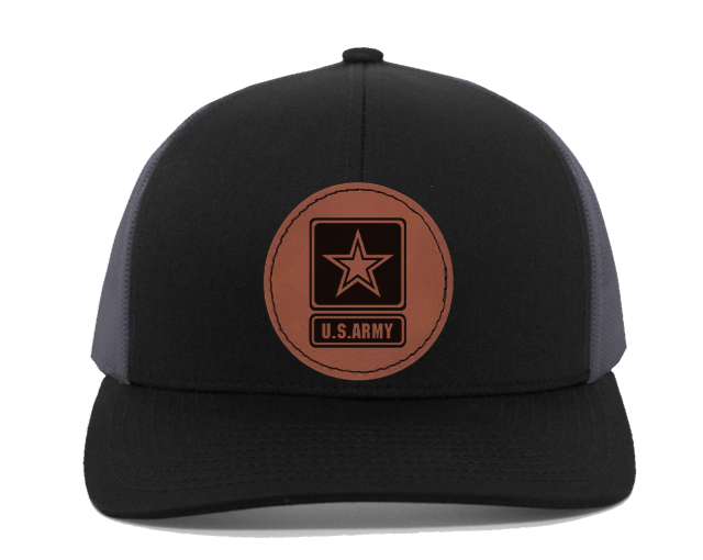 ARMY - engraved Leather Patch hat