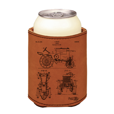 Tractor blueprint patent drawing 1929 Industrial farmhouse - engraved leather beverage holder