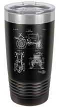Charger l&#39;image dans la galerie, Farm equipment tractor blueprint - engraved Tumbler - insulated stainless steel travel mug
