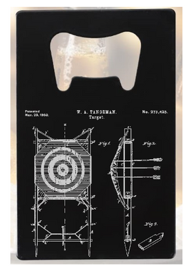 Archery Target patent drawing - Bottle Opener - Metal