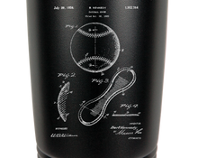 Charger l&#39;image dans la galerie, Baseball Patent - engraved Tumbler - insulated stainless steel travel mug
