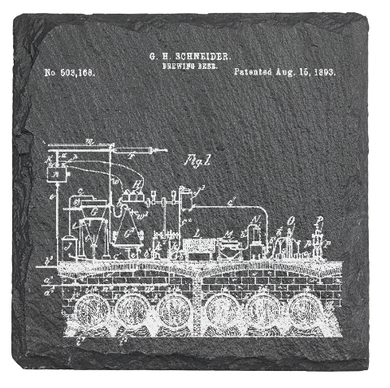 Craft small batch Brewery - 1893 - Laser engraved fine Slate Coaster