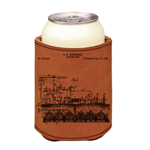Craft small batch Brewery - 1893 - engraved leather beverage holder