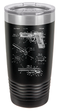 Load image into Gallery viewer, Beretta arms patent drawing - engraved Tumbler - insulated stainless steel travel mug
