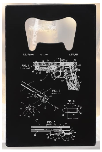 Beretta arms patent drawing - Bottle Opener - Metal