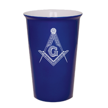 Load image into Gallery viewer, Masonic Square and Compass - Blue Ceramic tumbler travel mug
