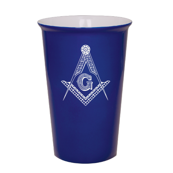 Masonic Square and Compass - Blue Ceramic tumbler travel mug