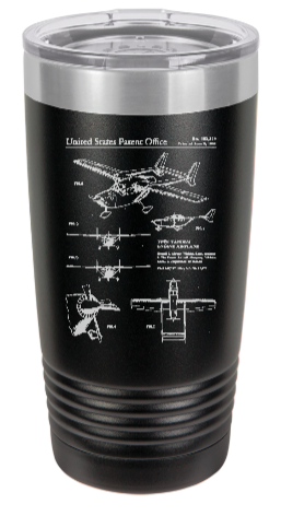 Cessna Airplane - engraved Tumbler - insulated stainless steel travel mug