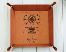 Load image into Gallery viewer, Disney DUMBO Ride Patent drawing - 6&quot; x 6&quot;  leather office valet Tray
