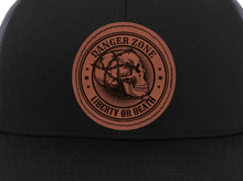 Load image into Gallery viewer, Danger Zone - Liberty or Death engraved Leather Patch hat
