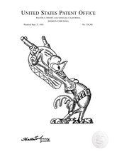 Charger l&#39;image dans la galerie, Disney Panchito Pistoles patent drawing - engraved leather beverage holder
