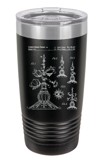 Disney Astro Orbiter patent drawing engraved Tumbler - insulated stainless steel travel mug