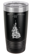 Cargar imagen en el visor de la galería, Disney Castle patent drawing - engraved Tumbler - insulated stainless steel travel mug
