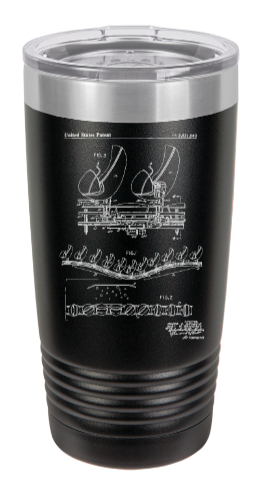 Disney haunted mansion ride car patent drawing - engraved Tumbler - insulated stainless steel travel mug