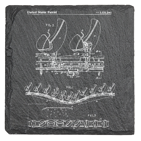 Disney haunted mansion ride car patent drawing - Laser engraved fine Slate Coaster