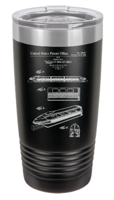 Disney Monorail 3 Car Patent  - engraved Tumbler - insulated stainless steel travel mug