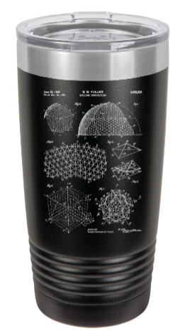 Disney World EPCOT Spaceship Earth Construction Patent drawing - engraved Tumbler - insulated stainless steel travel mug