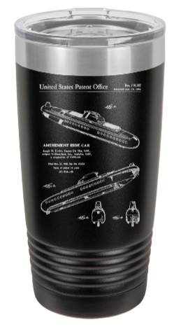 Disneyland submarine voyage ride patent drawing - engraved Tumbler - insulated stainless steel travel mug