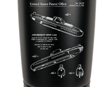 Cargar imagen en el visor de la galería, Disneyland submarine voyage ride patent drawing - engraved Tumbler - insulated stainless steel travel mug
