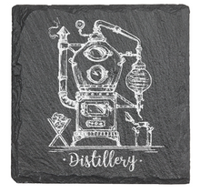 Cargar imagen en el visor de la galería, Distillery art  - Laser engraved fine Slate Coaster
