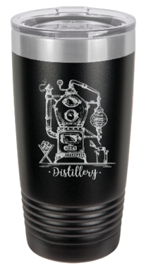 Distillery art - engraved Tumbler - insulated stainless steel travel mug