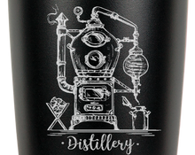 Load image into Gallery viewer, Distillery art - engraved Tumbler - insulated stainless steel travel mug
