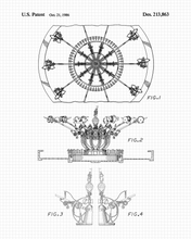 Cargar imagen en el visor de la galería, Disney DUMBO Ride Patent drawing - engraved leather beverage holder
