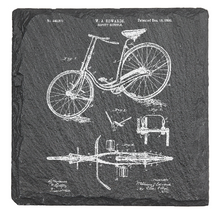 Load image into Gallery viewer, Edwards Bicycle 1890 - Laser engraved fine Slate Coaster
