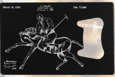 Equestrian polo player on horse - Bottle Opener - Metal