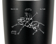 Cargar imagen en el visor de la galería, Equestrian polo player on horse - engraved Tumbler - insulated stainless steel travel mug
