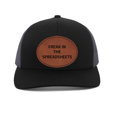 Freak In The Spreadsheets - Accounting - engraved Leather Patch hat
