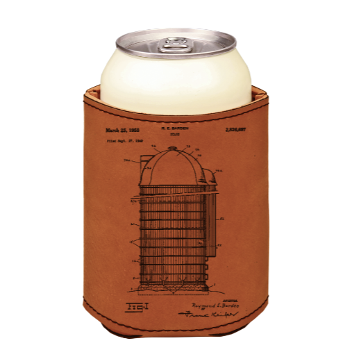 Farm Silo Grain bin - engraved leather beverage holder