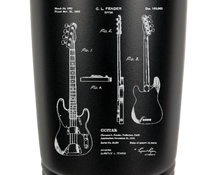 Cargar imagen en el visor de la galería, Fender Bass Guitar Patent drawing - engraved Tumbler - insulated stainless steel travel mug
