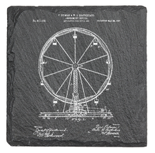 Cargar imagen en el visor de la galería, 1907 Ferris Wheel - Laser engraved fine Slate Coaster
