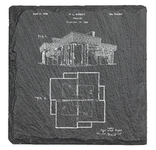 Load image into Gallery viewer, Frank Lloyd Wright - 3-piece engraved fine Slate coaster set
