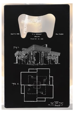 1938 Frank Lloyd Wright House Dwelling - Bottle Opener - Metal