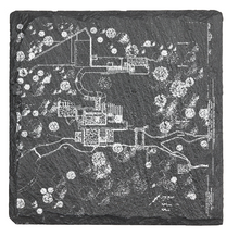 Load image into Gallery viewer, frank lloyd wright falling water house - Laser engraved fine Slate Coaster
