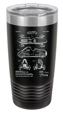 Miniature racing car Patent - engraved Tumbler - insulated stainless steel travel mug