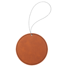 Cargar imagen en el visor de la galería, Leather Christmas Ornament round -DESIGN YOUR OWN - Custom - Personalized
