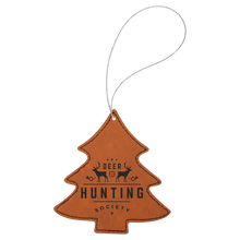 Cargar imagen en el visor de la galería, Leather Christmas Tree Ornament  - DESIGN YOUR OWN -Custom - Personalized
