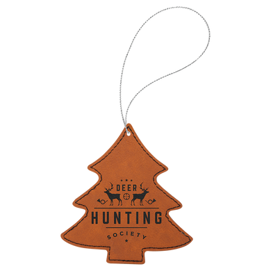 Leather Christmas Tree Ornament  - DESIGN YOUR OWN -Custom - Personalized