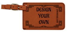 Cargar imagen en el visor de la galería, Personalized leather Luggage Tag - DESIGN YOUR OWN - Custom
