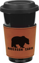 Cargar imagen en el visor de la galería, Leather reusable Coffee mug sleeve - DESIGN YOUR OWN - Custom - Personalized
