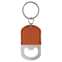 Charger l&#39;image dans la galerie, Bottle Opener Keychain Leather &amp; Metal - DESIGN YOUR OWN - Custom - Personalized
