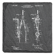 Charger l&#39;image dans la galerie, Geometry Metal Compass technical drawing instrument - Laser engraved fine Slate Coaster
